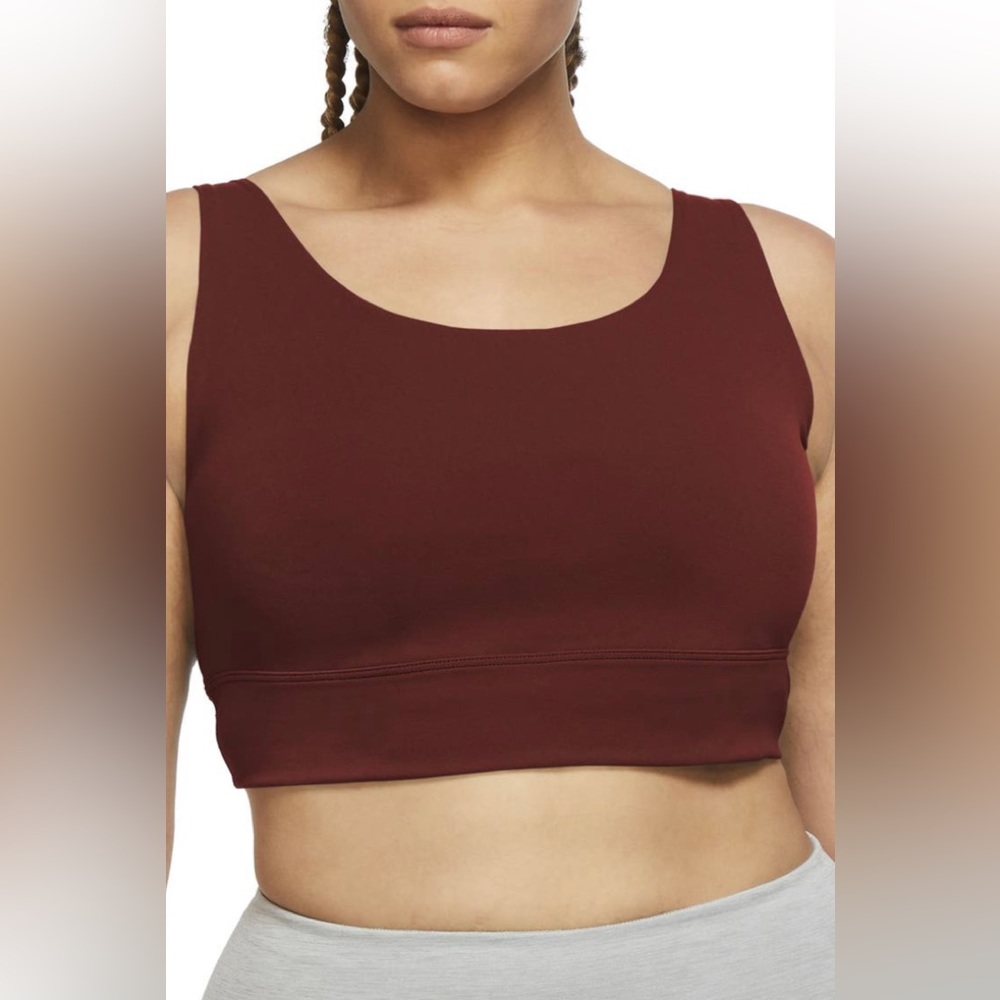 Nike Burgundy Crop Top Sports Bra